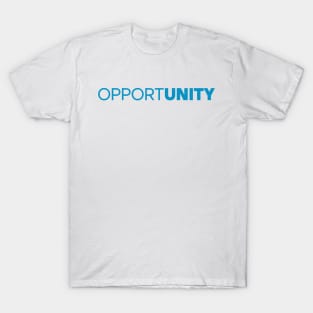 Unique Opportunity Logo Design / Cheerful Blue T-Shirt